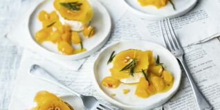 Ziegenkäse mit Aprikosensalsa Ziegenkäse mit Aprikosensalsa