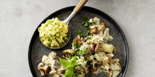 Kräuter-Polenta mit Pilzragout