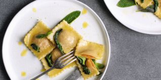 Pasta mit Kuerbis und Salbei Pasta mit Kuerbis und Salbei