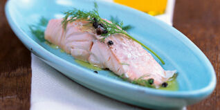 Pochierter Lachs