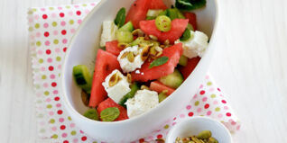 Wassermelonensalat mit Feta Wassermelonensalat mit Feta