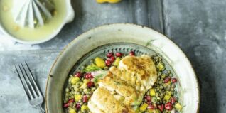 Fruchtiger Linsensalat mit Fisch