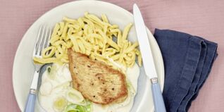 Rahmschnitzel mit Spätzle