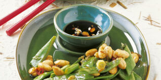 Zuckerschoten mit Zitronengras