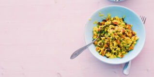 Erbsen-Pulao mit Orangenbutter