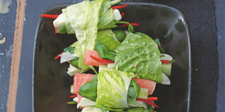 Salatröllchen mit Melone