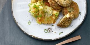 Austernpilz-Schnitzel mit Kartoffel-Möhren-Stampf