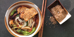 Udon-Nudelsuppe mit Gomasio-Tofu