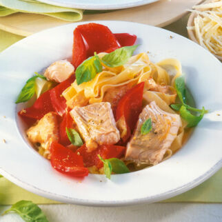 Seelachs mit Tagliatelle Seelachs mit Tagliatelle