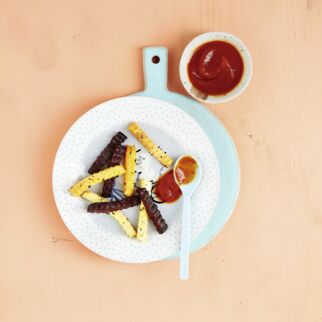 Gemüsepommes mit Curry-Ketchup Gemüsepommes mit Curry-Ketchup