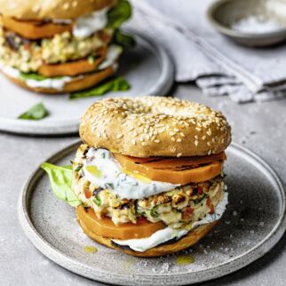 Süsskartoffel-Zucchini-Burger Süsskartoffel-Zucchini-Burger