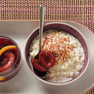 Kokosreis mit Zwetschgen Kokosreis mit Zwetschgen