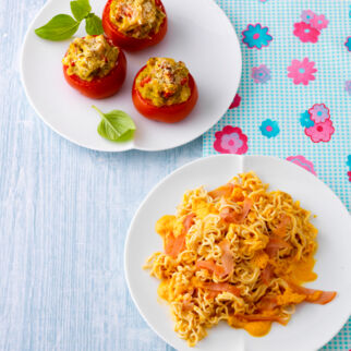 Nudeln mit Möhrenmus