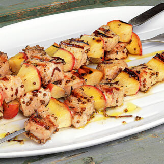 Putenspieße mit Äpfeln Putenspieße mit Äpfeln