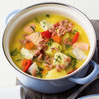 Fischtopf mit Krabben