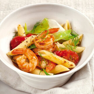 Penne mit Tomatengarnelen