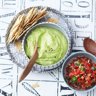 Papadams mit Guacamole Papadams mit Guacamole
