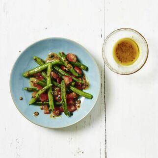 Grüne Bohnen, Tomaten, Thymian Grüne Bohnen, Tomaten, Thymian