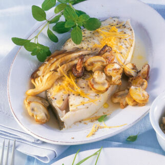 Heilbutt mit gerösteten Pilzen Heilbutt mit gerösteten Pilzen