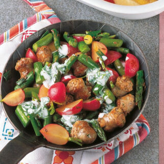 Spargel-Wurst-Pfanne