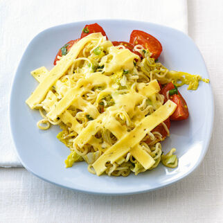 Geschmolzene Käse-Nudeln