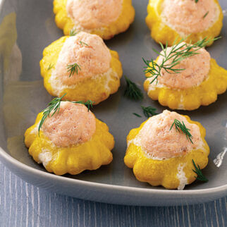 Mini-Patissons mit Lachsfarce Mini-Patissons mit Lachsfarce