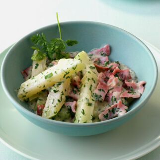Kohlrabigemüse mit Schinken und Kräutern