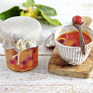 Quittenmus mit Cranberrys Quittenmus mit Cranberrys