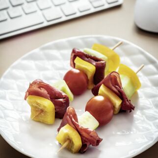 Gemüsespieße mit
Rinderschinken Gemüsespieße mit
Rinderschinken