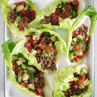 Low-Carb-Salat-Wraps mit Sonnenblumenhack Low-Carb-Salat-Wraps mit Sonnenblumenhack
