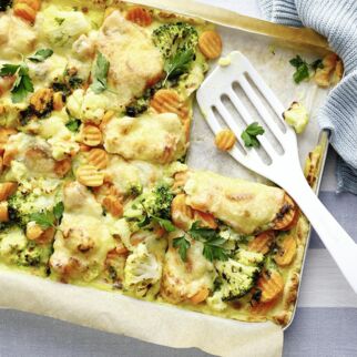 Kartoffelpizza mit Gem&uuml;se