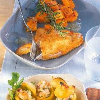 Rotbarsch mit Zwiebel-Kürbis-Gemüse Rotbarsch mit Zwiebel-Kürbis-Gemüse