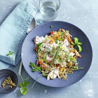 Pikantes Gemüsemüsli mit Getreidekeimlingen Pikantes Gemüsemüsli mit Getreidekeimlingen