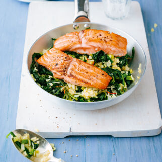 Reispfanne mit Lachs Reispfanne mit Lachs
