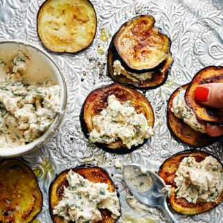 Auberginenscheibchen georgisch inspiriert Auberginenscheibchen georgisch inspiriert