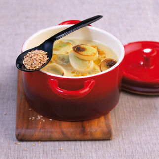 Kartoffelsamtsuppe mit Lauch