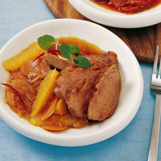 Ente mit Orangen