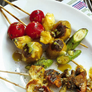 Würzige Gemüsespieße Würzige Gemüsespieße