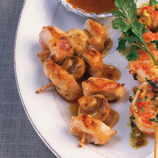 Champignon-Hähnchen-Spieße Champignon-Hähnchen-Spieße