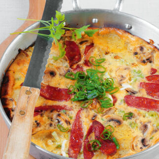 Ofentortilla mit Kartoffeln und Pilzen