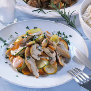 Putengeschnetzeltes mit Gemüse Putengeschnetzeltes mit Gemüse