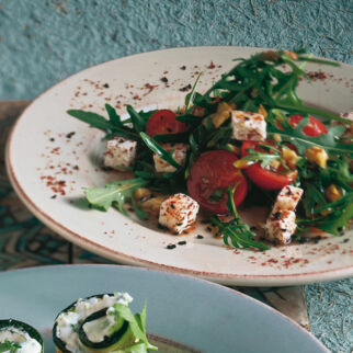 Rucola-Tomaten-Salat mit Feta