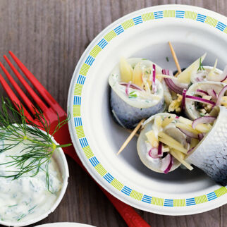 Gabelrollmöpse mit Dillsahne Gabelrollmöpse mit Dillsahne