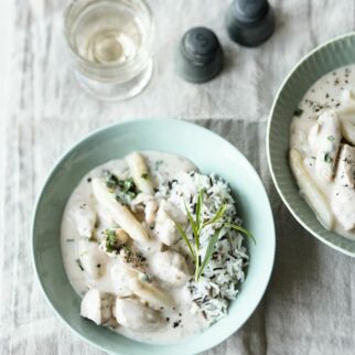 Spargel-Hähnchen-Ragout mit Estragon