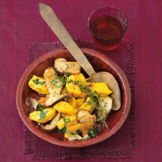 Kürbisgnocchi mit Steinpilzen Kürbisgnocchi mit Steinpilzen