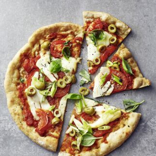 Pfannenpizza mit Halloumi Pfannenpizza mit Halloumi