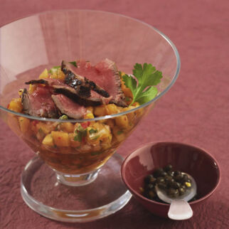 Rinderfilet auf Papaya-Salsa