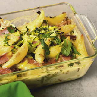 Schupfnudelauflauf mit Fleischkäse