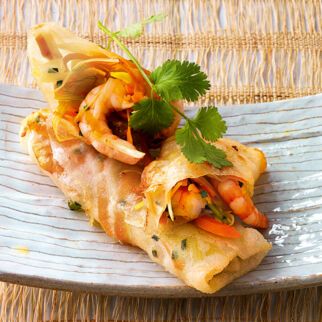 Gefüllte Reispapier-Röllchen Gefüllte Reispapier-Röllchen