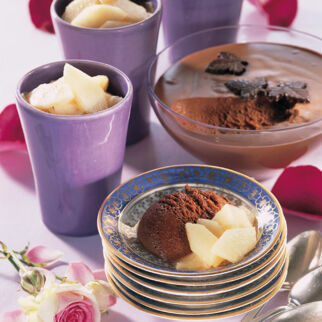 Birnensalat mit Schokoladenmousse Birnensalat mit Schokoladenmousse
